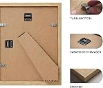 8x10 Cadres d'image avec tapis pour 5x7 Photo, 4-Pack, Finition de grain de bois naturel, Face acrylique, pour décoration maison & Galerie murale