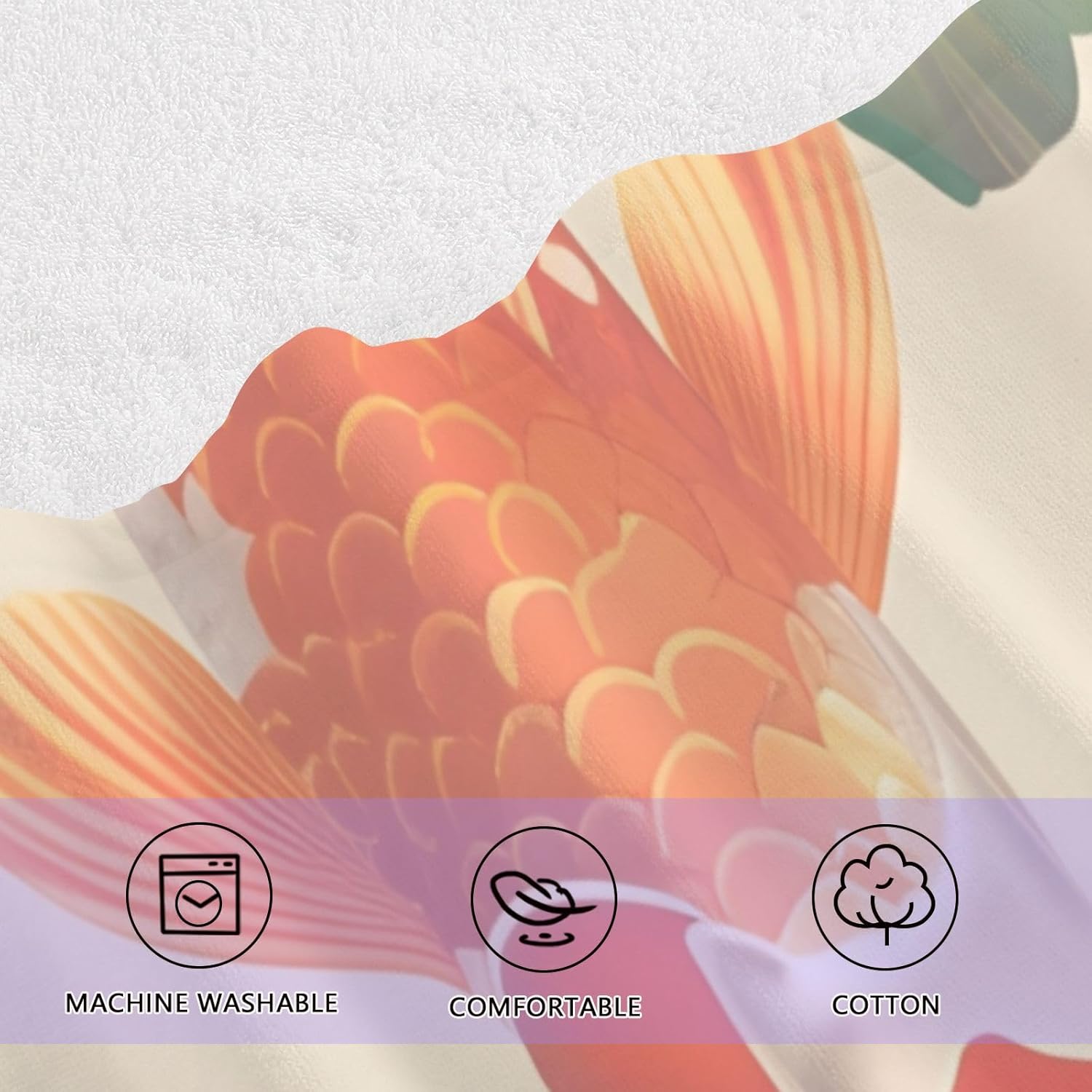 Hand Towels Premium Soft and Highly Absorbent Fish Lotus 2 Pcs Towels for Bathroom Set 100% Cotton Decorative Face Towels