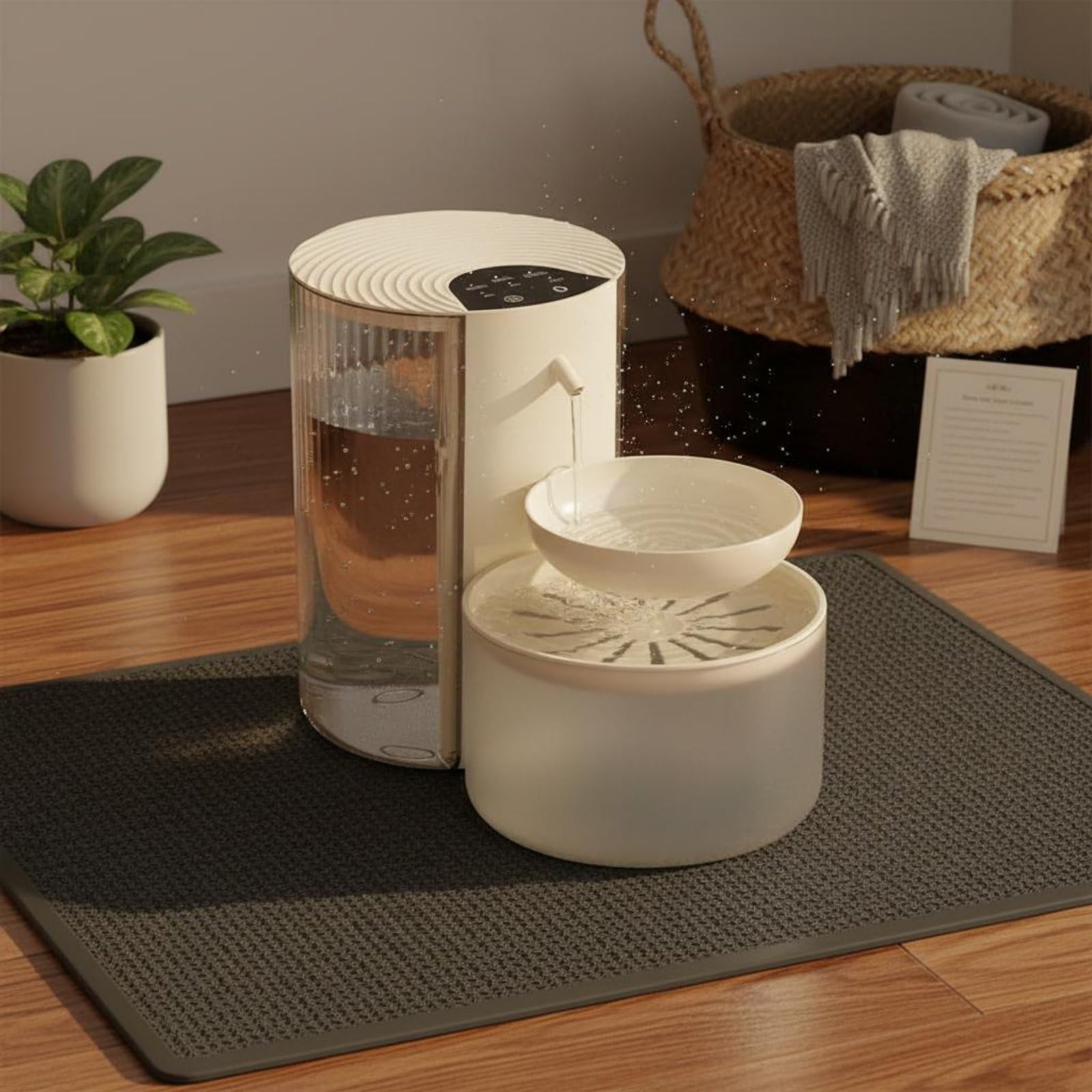 Baoblaze Dispensador Automático de Agua para Gato Fuente Depósito con de Doble Cámara y Circulación Inclinada Material AS Acero Capacidad 3L Apto para Hogar, Color to 6, Fuente De Agua Inclinada