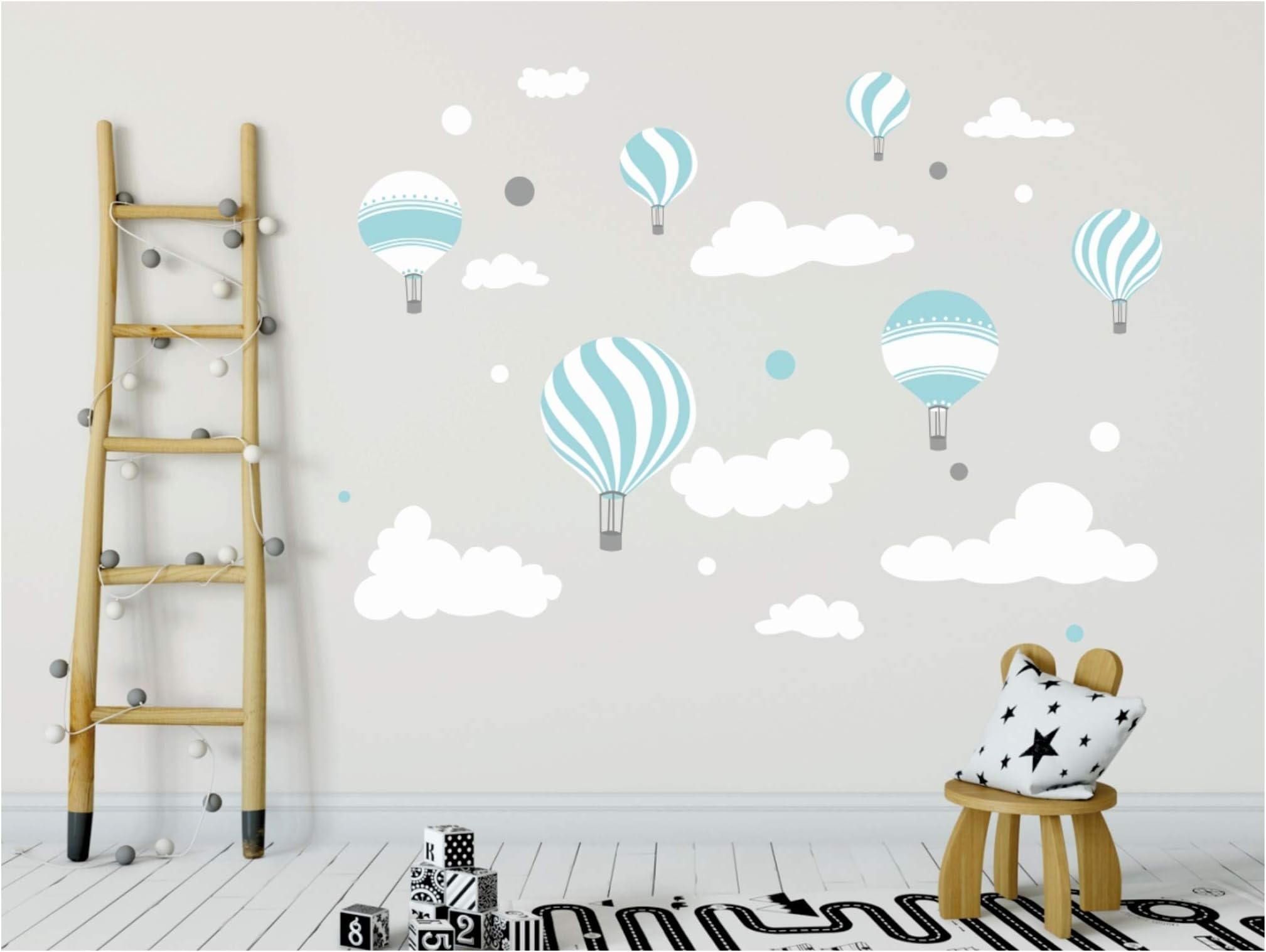 Wall stickers Kids Baby Children's Balloons Balloon stickers Hot Air Cloud Decals Bedroom Livingroom Decoration Childroom