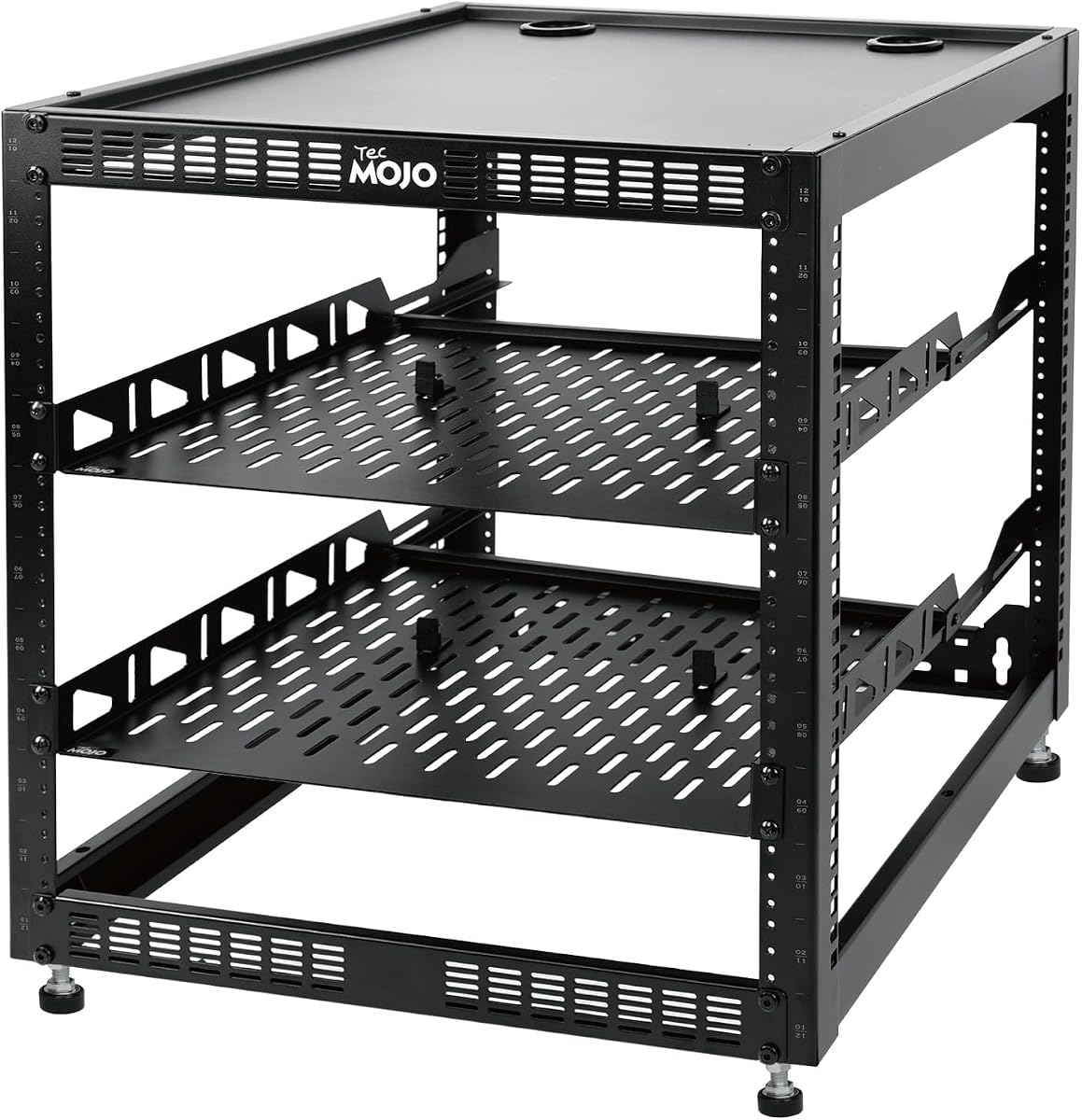 Tecmojo 12U Open Frame Network Rack for IT & AV Gear, AV Rack Floor Standing or Wall Mounted,with 2 PCS 1U Rack Shelves & Mounting Hardware,Network Rack for 19" Networking,Audio and Video Device