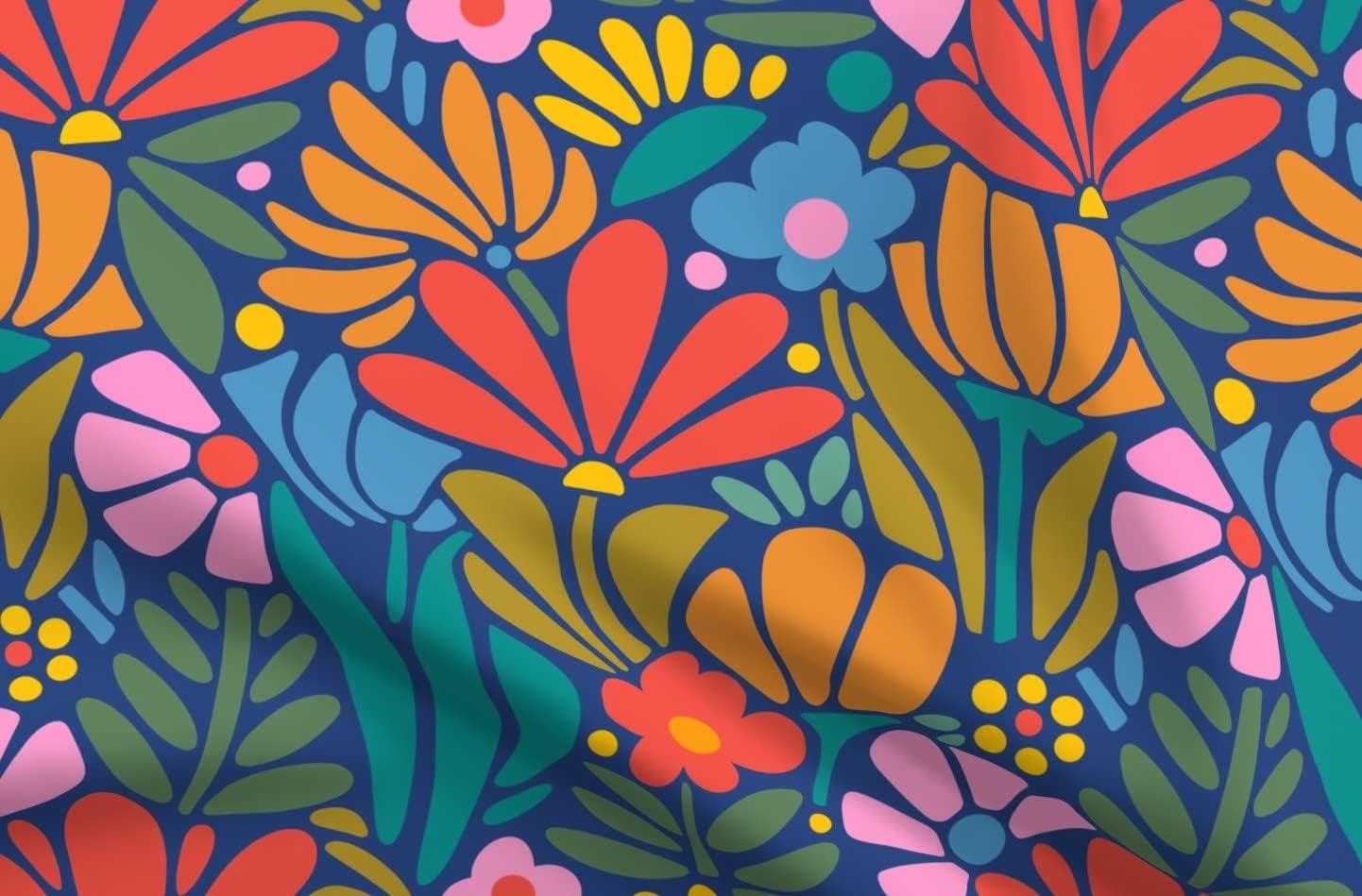 Spoonflower Fabric - Retro Modern Bold Colorful Graphic Large Scale Scandinavian Printed on Minky Fabric by The Yard - Sewing Baby Blankets Quilt Backing Plush