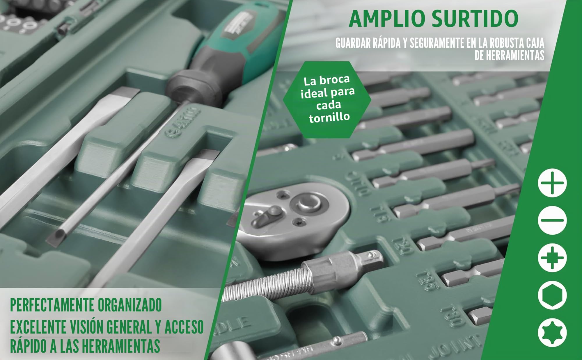 Mannesmann Werkzeuge, M29085, Juego de herramienta universal en maletín abatible
