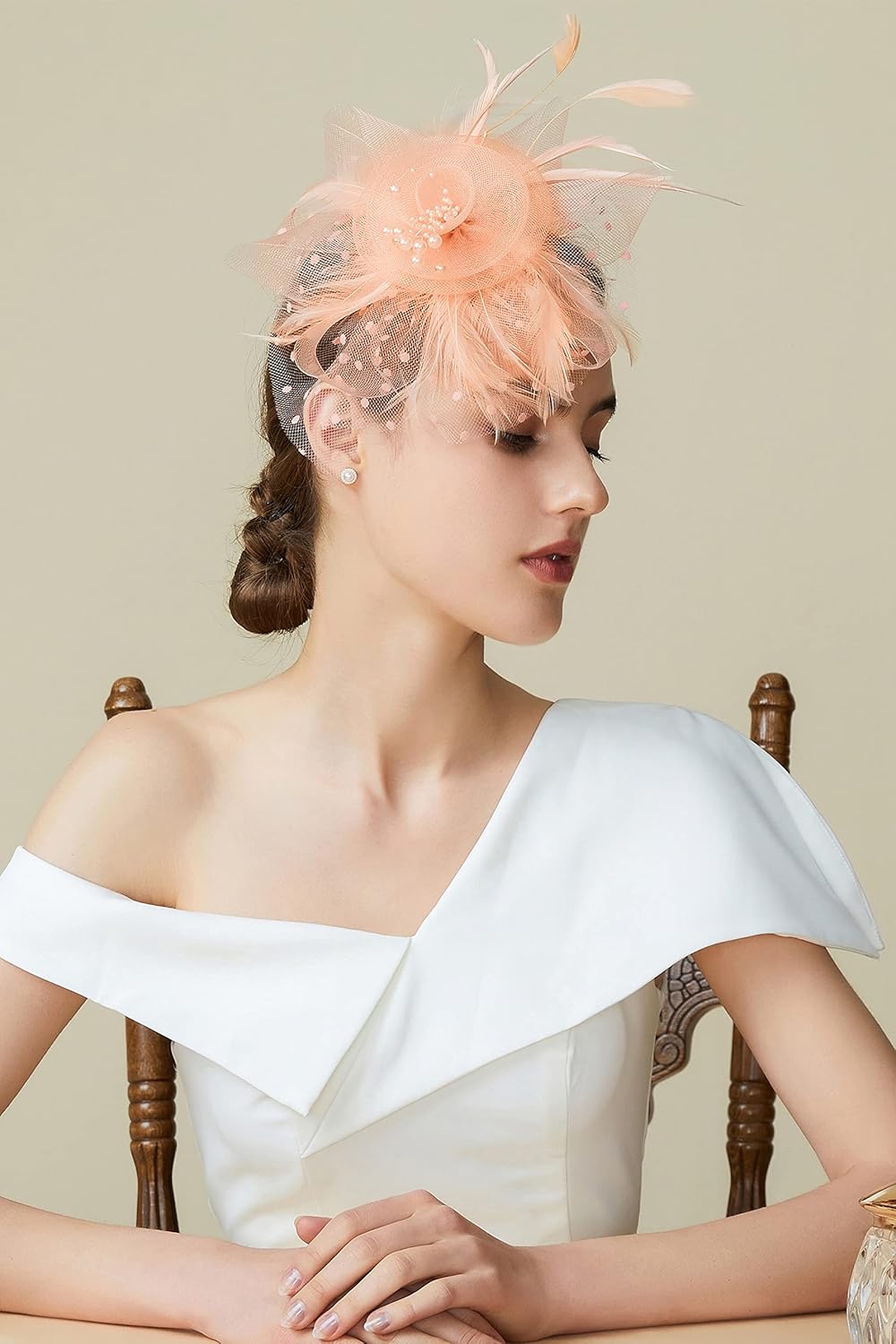 BABEYOND Fascinator Hats for Women Tea Party Hat Kentucky Fascinators Headband Derby Hats Wedding Flower Feathers Hair Clip - Image 4