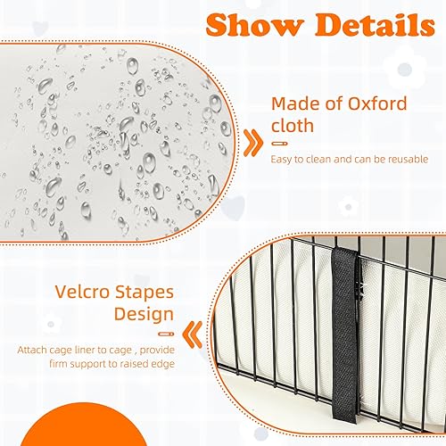 Miniatura 5 de Base de lona impermeable para conejillos de indias para hábitat de rejillas C y C, 48 x 24 pulgadas, base de forro lavable para conejillos de indias