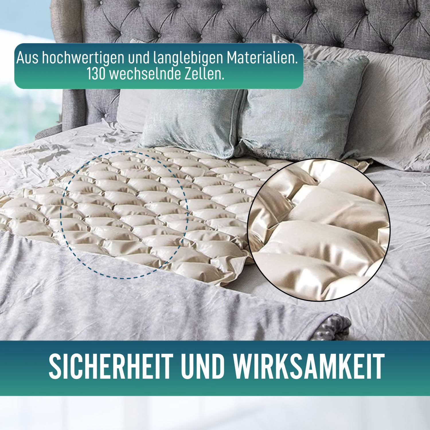 OrtoPrime Anti-Dekubitus Matratze mit Wechseldruck - 200x90x7cm - Inklusive Silence Confort Kompressor - Matratze für Pflegebett gegen Druckgeschwüre