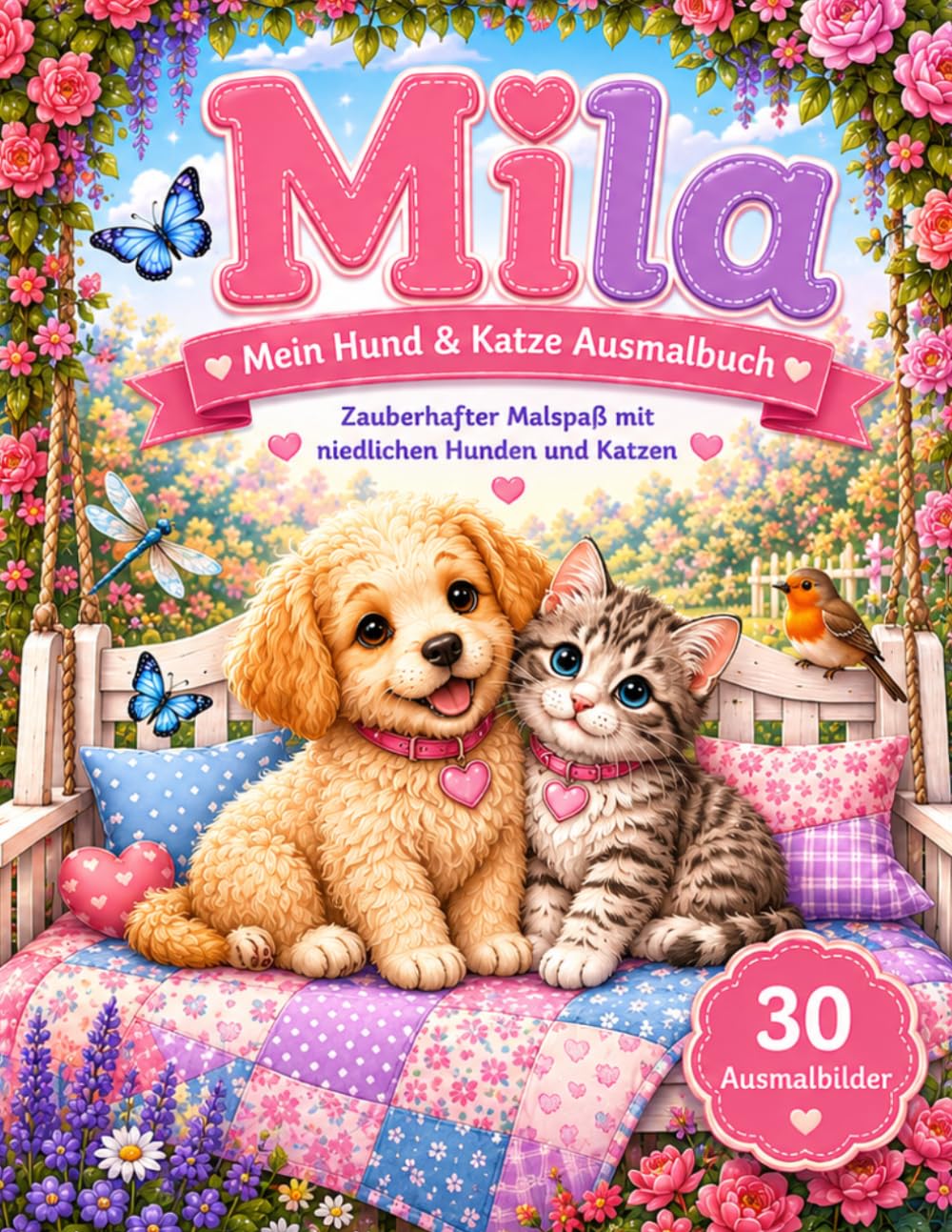 Mila – Mein Hund & Katze Ausmalbuch: Liebevoller Malspaß mit niedlichen Hunden und Katzen