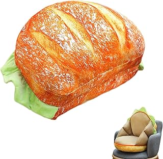 Cheeseburger Pillow That Opens, Burger Pillow That Opens for Your Head, Hamburger Pillow Head Inside (Bread)