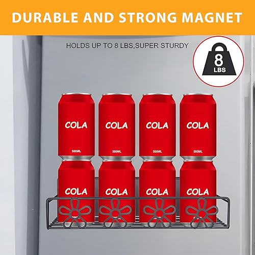 Miniatura 6 de Paquete de 2 organizadores magnéticos para especias de flores, negro, accesorios de cocina para refrigerador o montaje en pared y puerta,