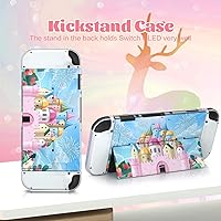 Vista 4 de ECHZOVE Protective Case Compatible with Nintendo Switch OLED,Switch OLED Hard Console Case and Joy Con TPU Case with Thumb Grip Caps and Screen