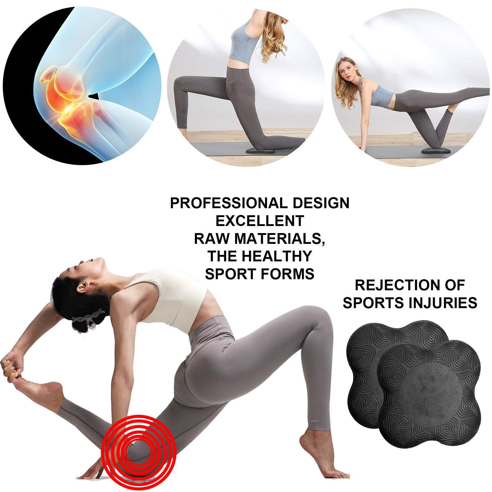 Joga ochraniacze na kolana, 2 sztuki, 20 x 20 cm, joga kolana, antypoślizgowa mata do jogi chroni kolana, łokcie i stawy, do jogi, gimnastyki, pilatesu, aerobiku