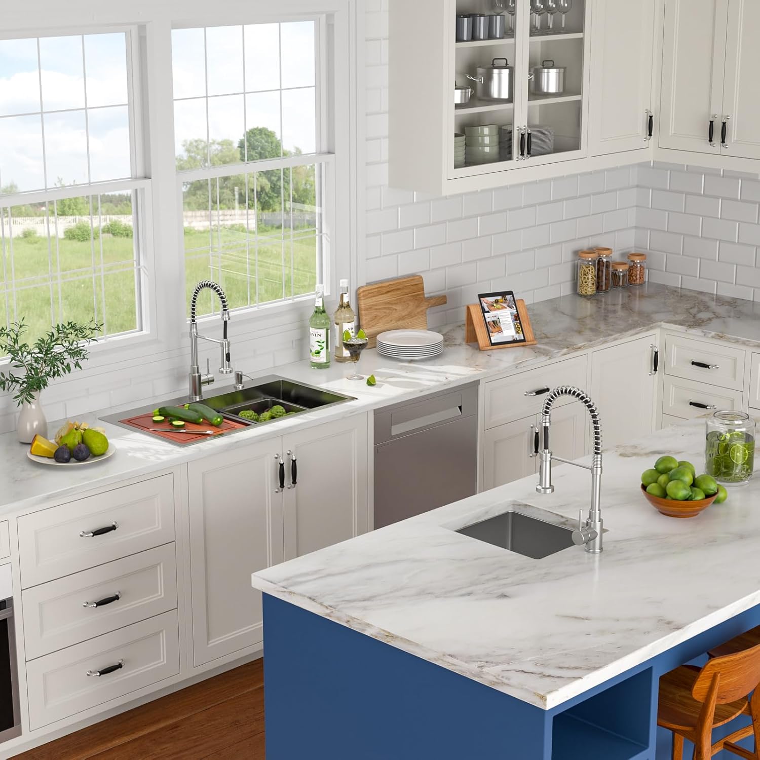 33x19 Drop in Worsktation Kitchen Sink, Topmount 16 Gauge 304 Stainless Steel Single Bowl All-In-One Kitchen Sinks with Wash Basin & Accessories, #LOF-0022