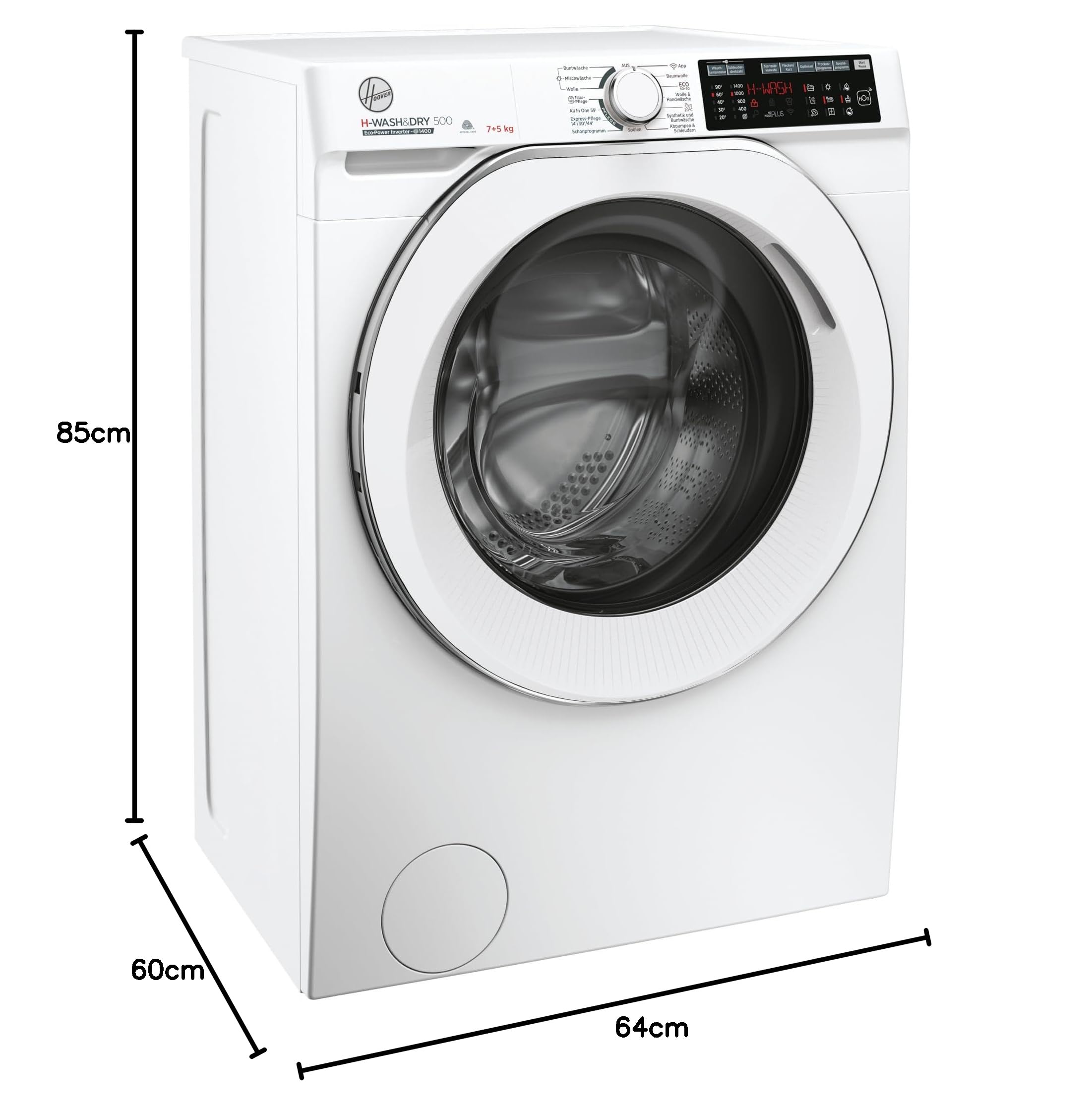 Hoover H-WASH&DRY 500 HDQ 475AMC-84 Waschtrockner 7 kg Waschen 5 kg Trocknen Wi-Fi Bluetooth