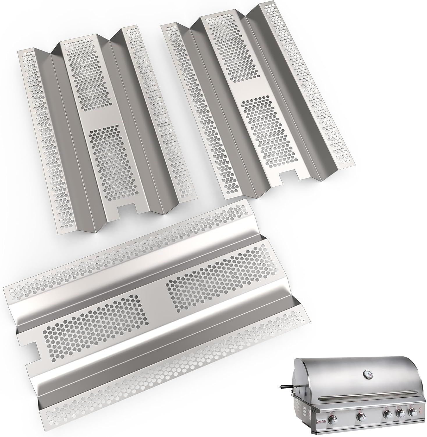 Flame Tamer Grill Replacement Parts for Blaze Grill BLZ-4 BLZ-4-Cart BLZ-4-LP BLZ-4-NG 32-Inch 25-Inch 40-Inch 3-5 Burner Grills Stainless Steel Heat Tent Shields for Even Heat & Smoky Flavor