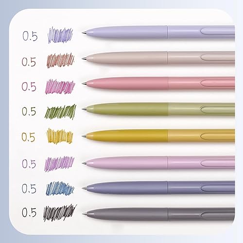 Miniatura 2 de WRITECH Bolígrafos de gel de 0.020 in, 8 unidades, bolígrafos retráctiles silenciosos para diario, dibujo y escritura, sin manchas, ni sangrado