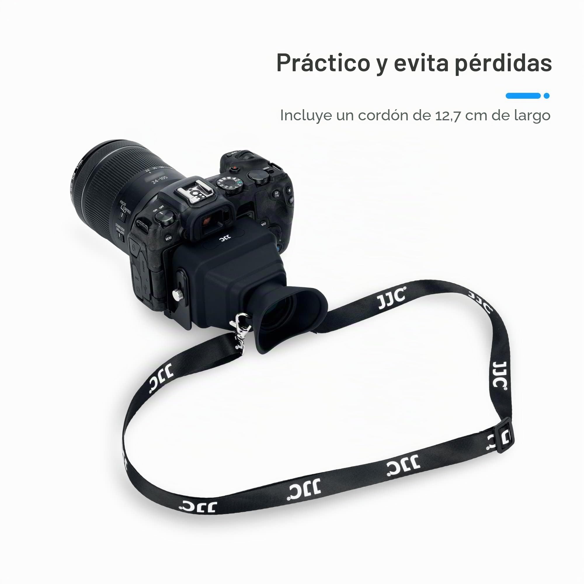 JJC - Visor LCD para cámara de fotos (3 de aumento de ancho x 3, con placa de liberación rápida tipo Arca, parasol para cámaras réflex digitales
