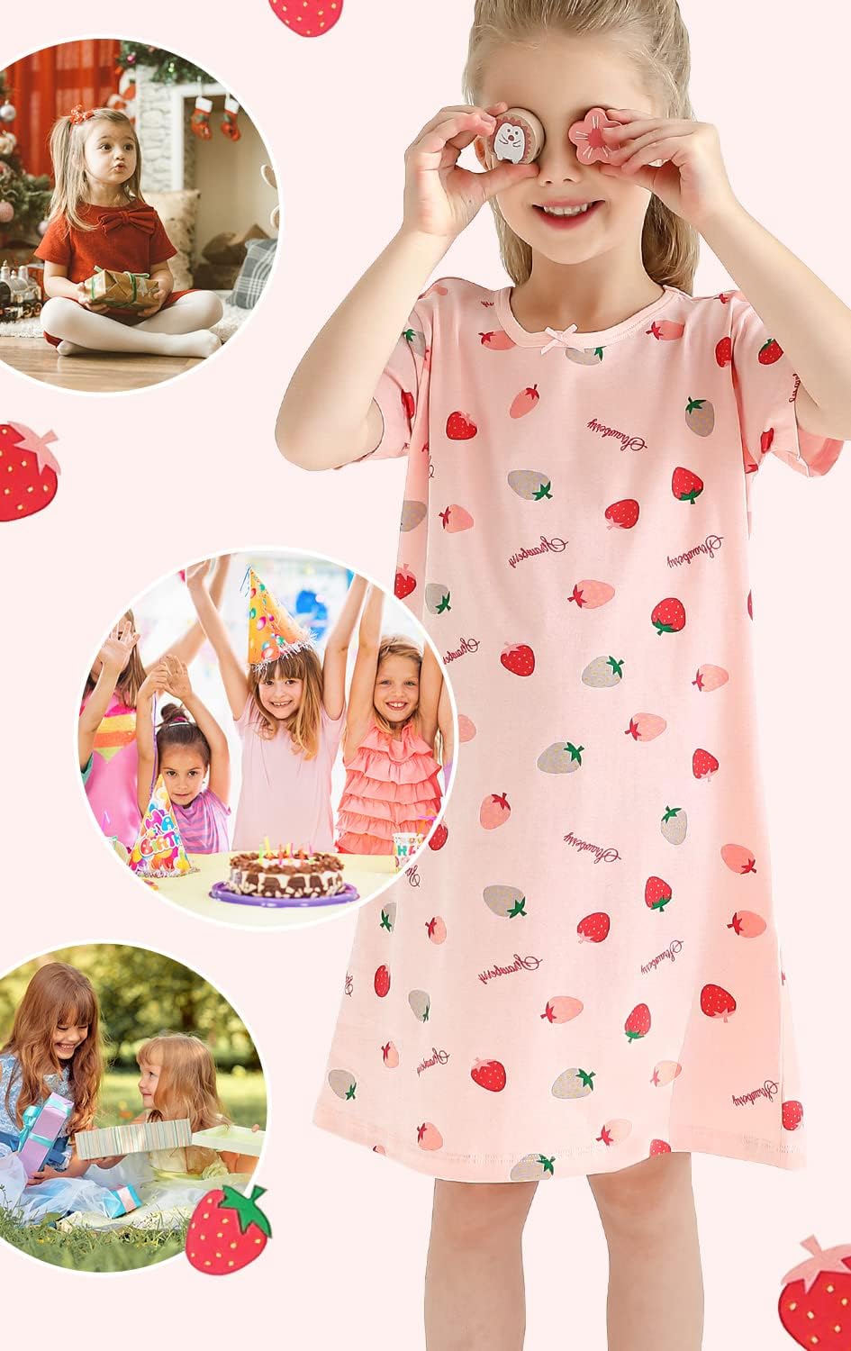 BANGSAUR Girls' Dress Cotton Homewear, Princess 2-Pack Dresses 3-12 Years - Image 7