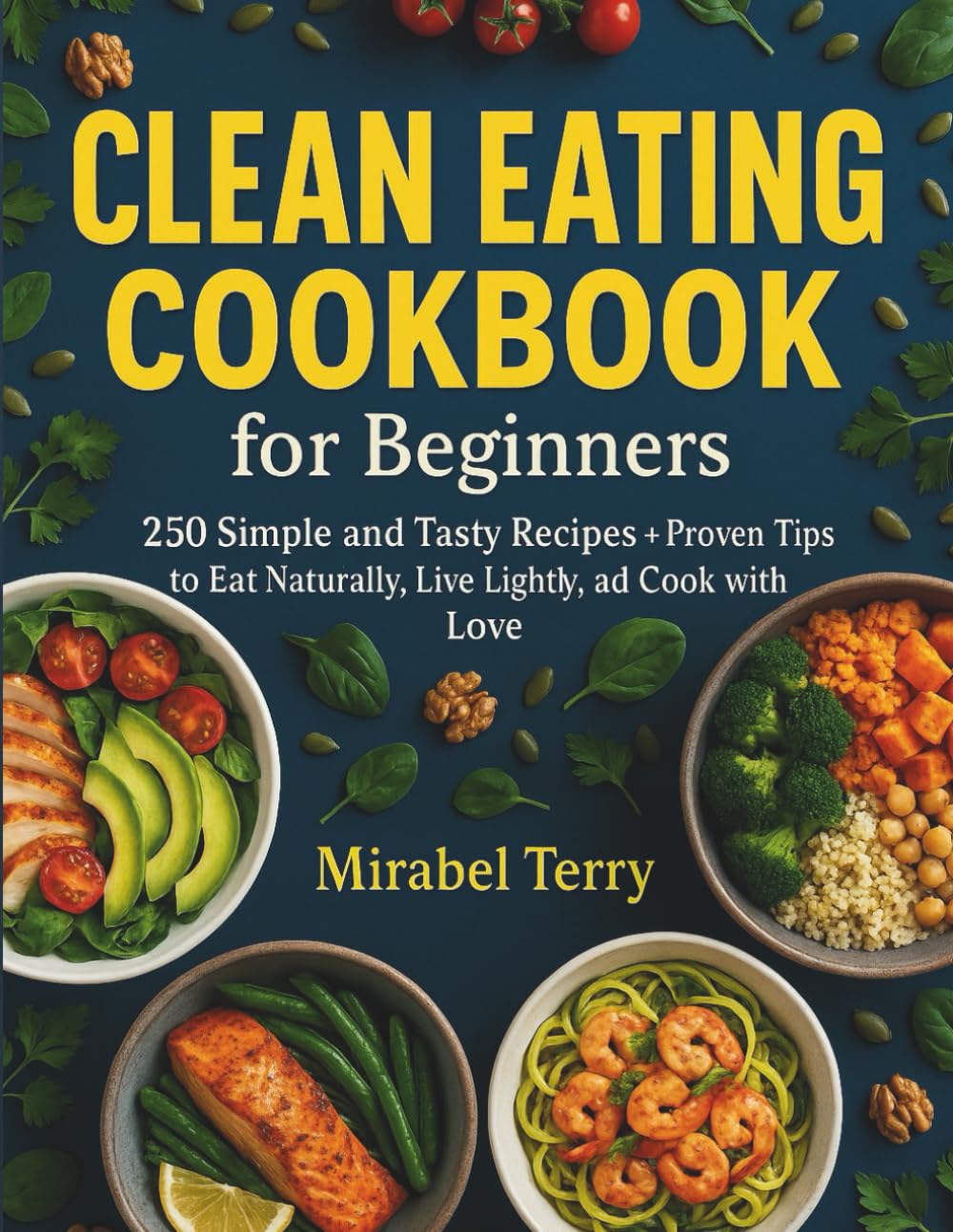 Clean Eating Cookbook for Beginners: 250 Simple and Tasty Recipes + Proven Tips to Eat Naturally, Live Lightly, and Cook with Love