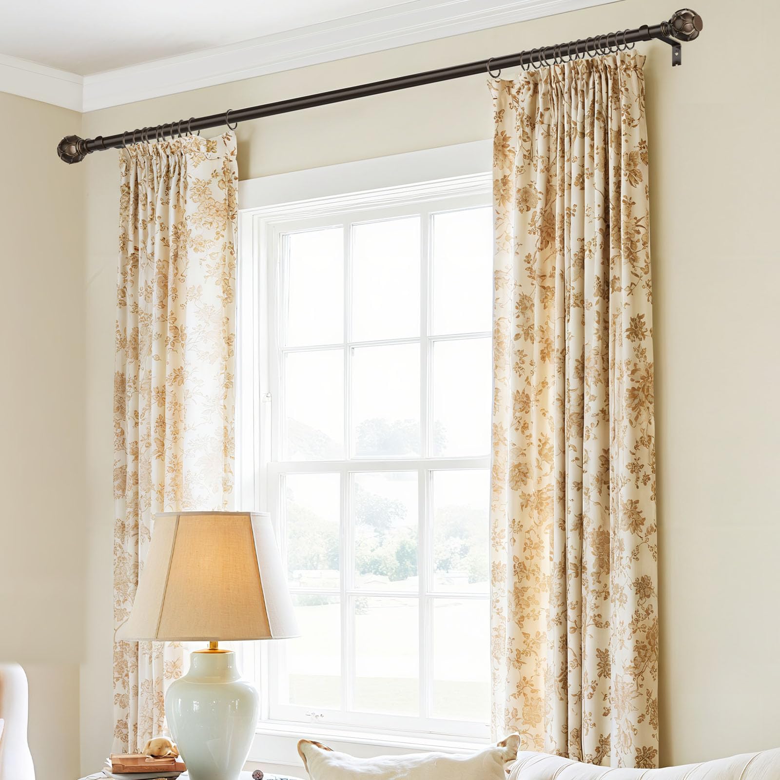 Long Bronze Curtain Rods - 2 Pack, 66-120 Inch -2 Long Bronze Curtain Rods - 2 Pack, 66-120 Inch -2