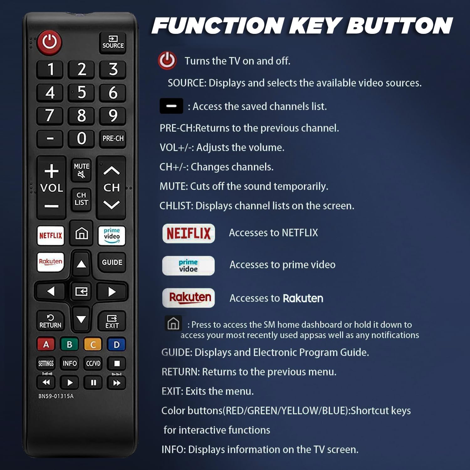 جهاز تحكم عن بعد بأزرار للتلفزيون/نتفليكس/خدمة Prime Video/راك... - view 7