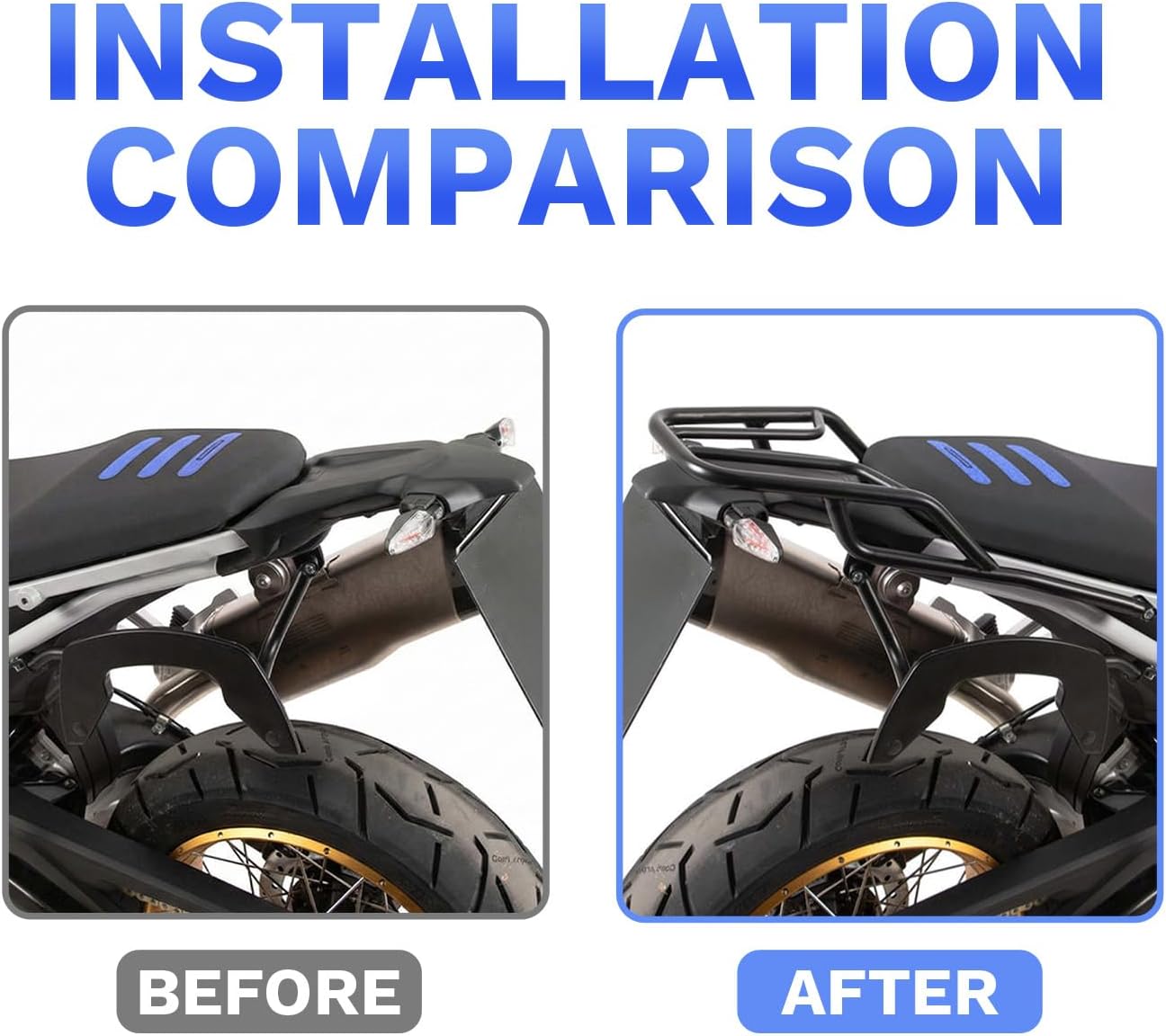 Rear Luggage Rack Luggage Shelf Replacement for BMW F900GS F900 GS 2023 2024 2025 Tail Storage Rack Cargo (Black)