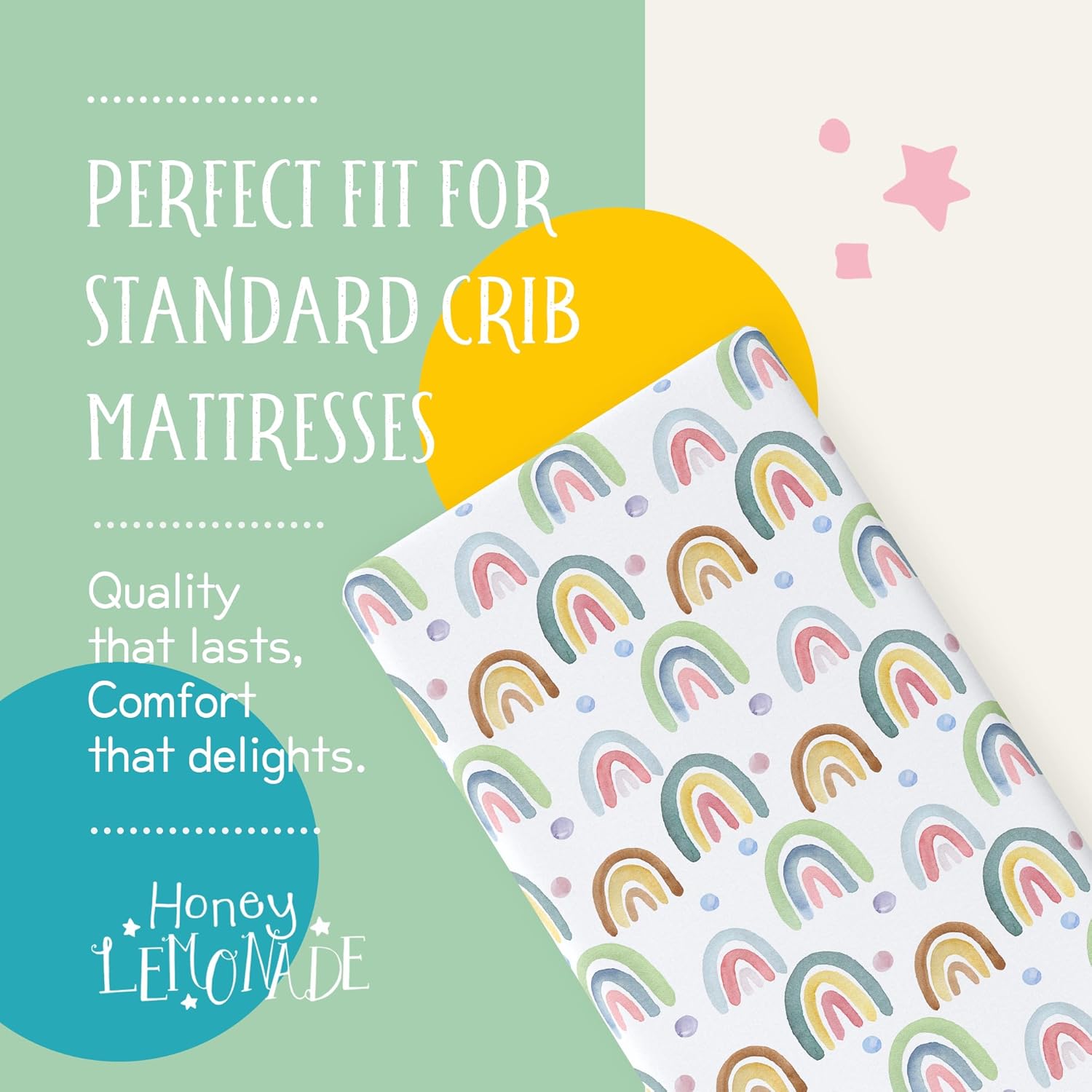 Honey Lemonade - Buttery Soft Rayon Baby Crib Sheets Girl and Boy - Infant Shower Gift - Standard Crib Sheets - Fitted & Breathable Crib Mattress Sheet - Toddler Sheet 52 x 28 x 7 inches