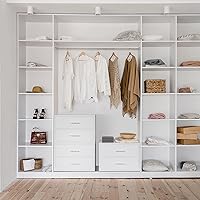 Vista 2 de BOLUO Stackable Storage Drawers Closet Organizers and Storage Bins Fabric White 2 Drawer Dresser for Bedroom Office Modern