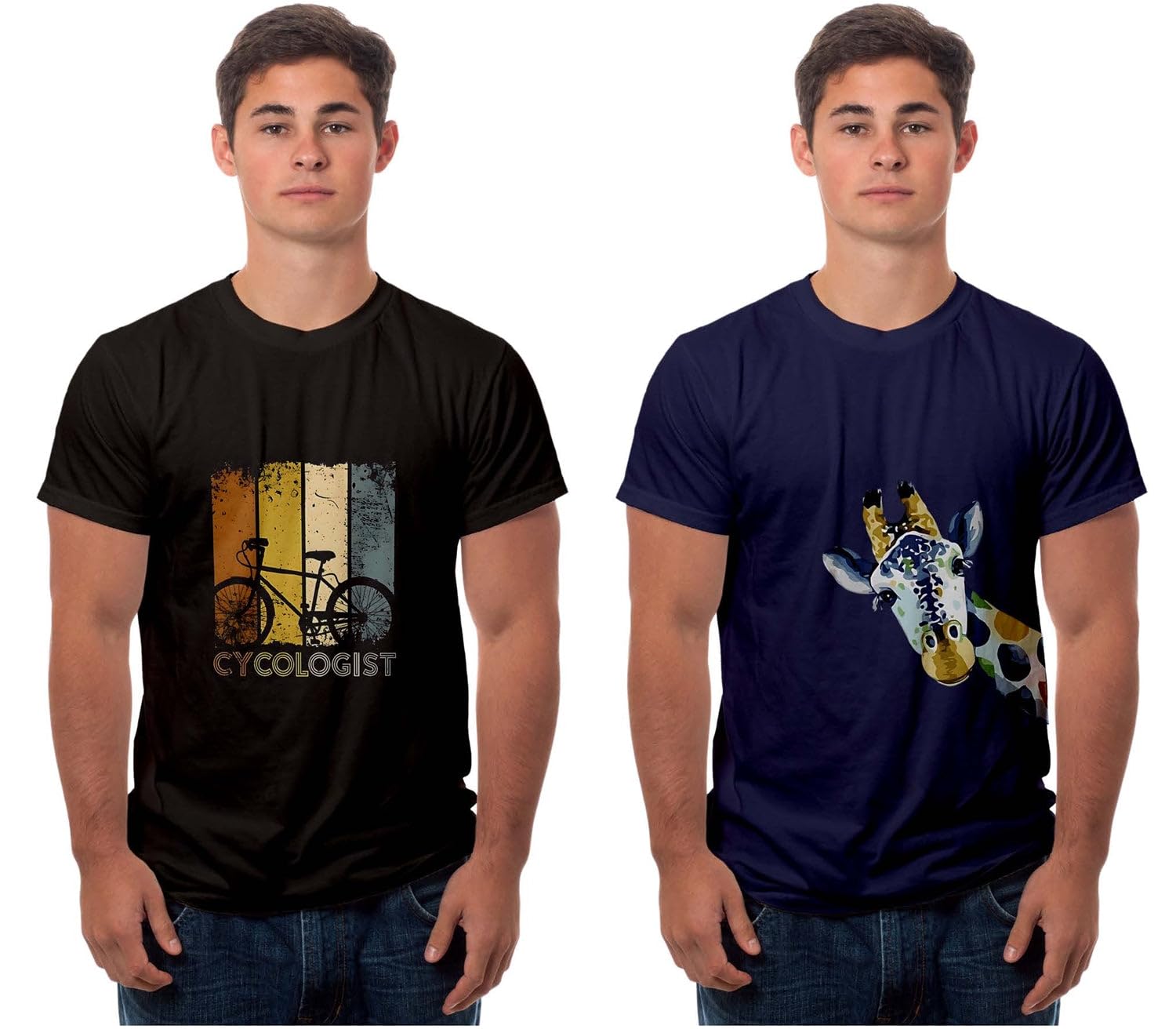 BoodbuckPack Of 2 Printed Cotton T-shirt