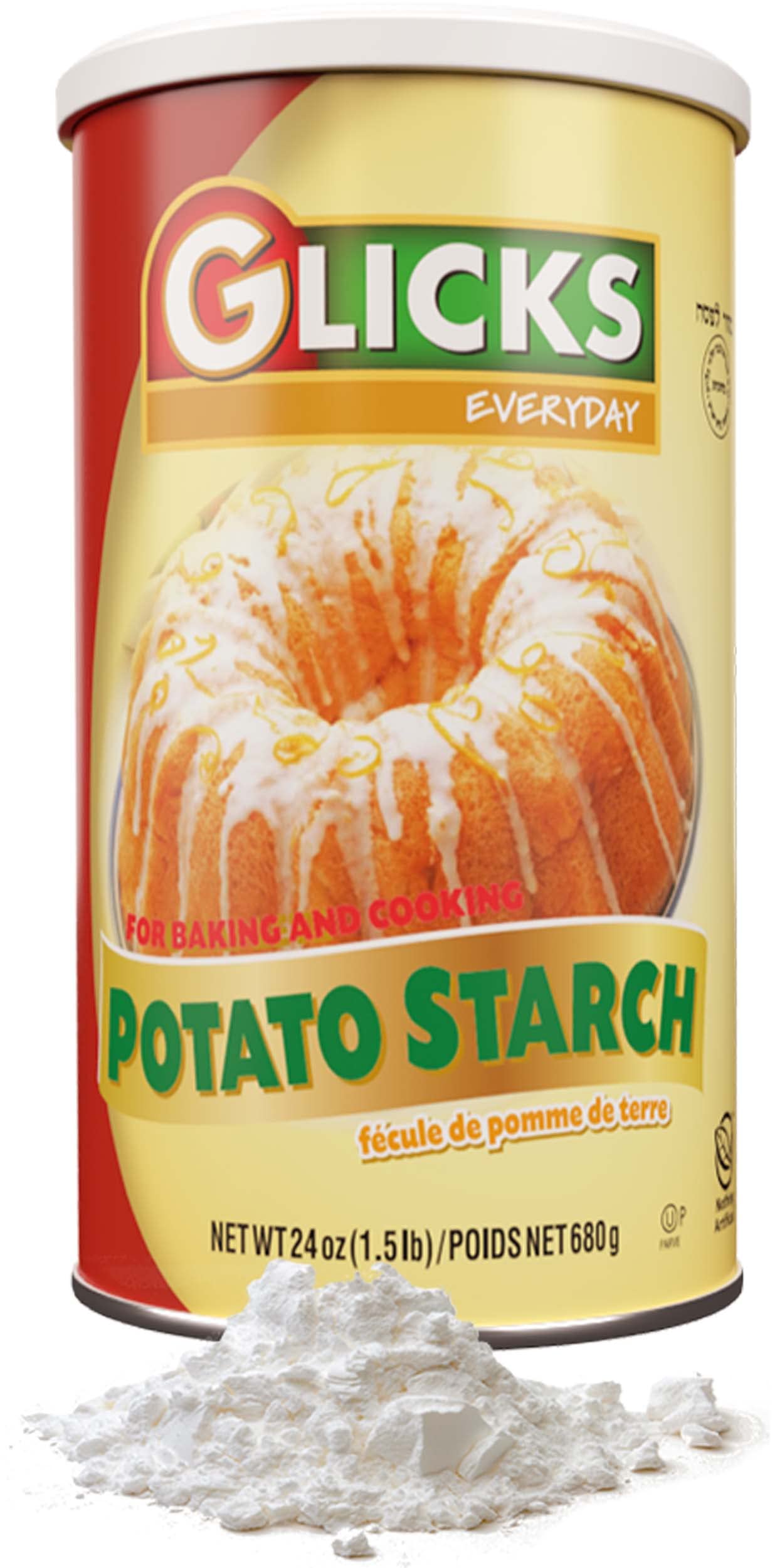 Glicks Finest, Potato Starch 24oz, (1.5 lb Resealable Container) Gluten Free