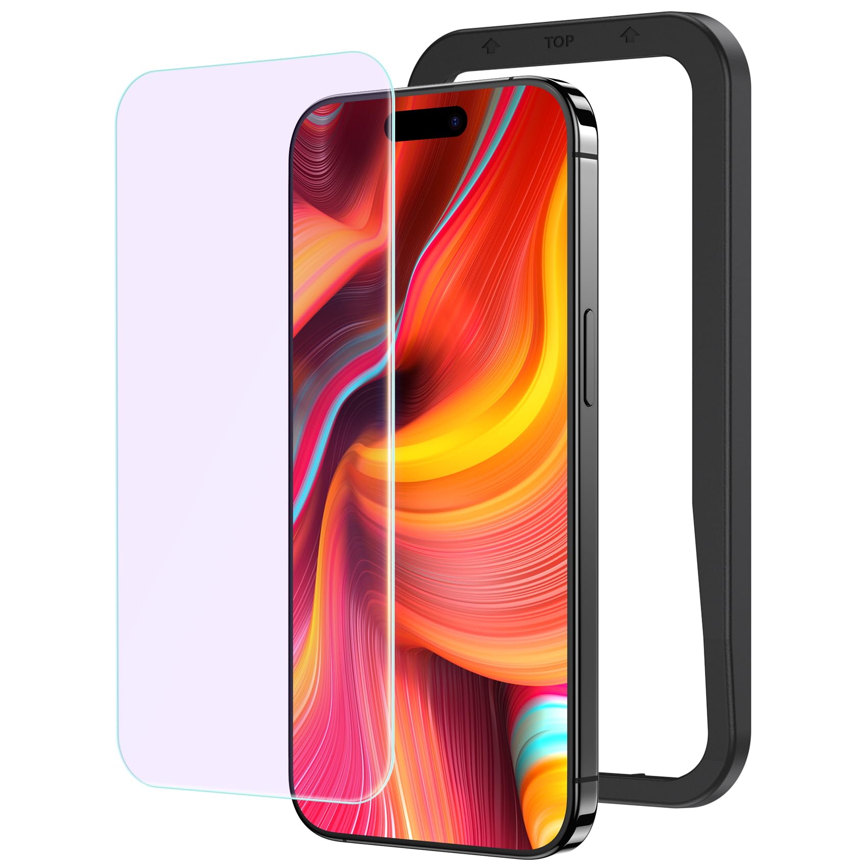 Amazon | NIMASO ブルーライトカット iPhone15ProMax用 ガラスフィルム 