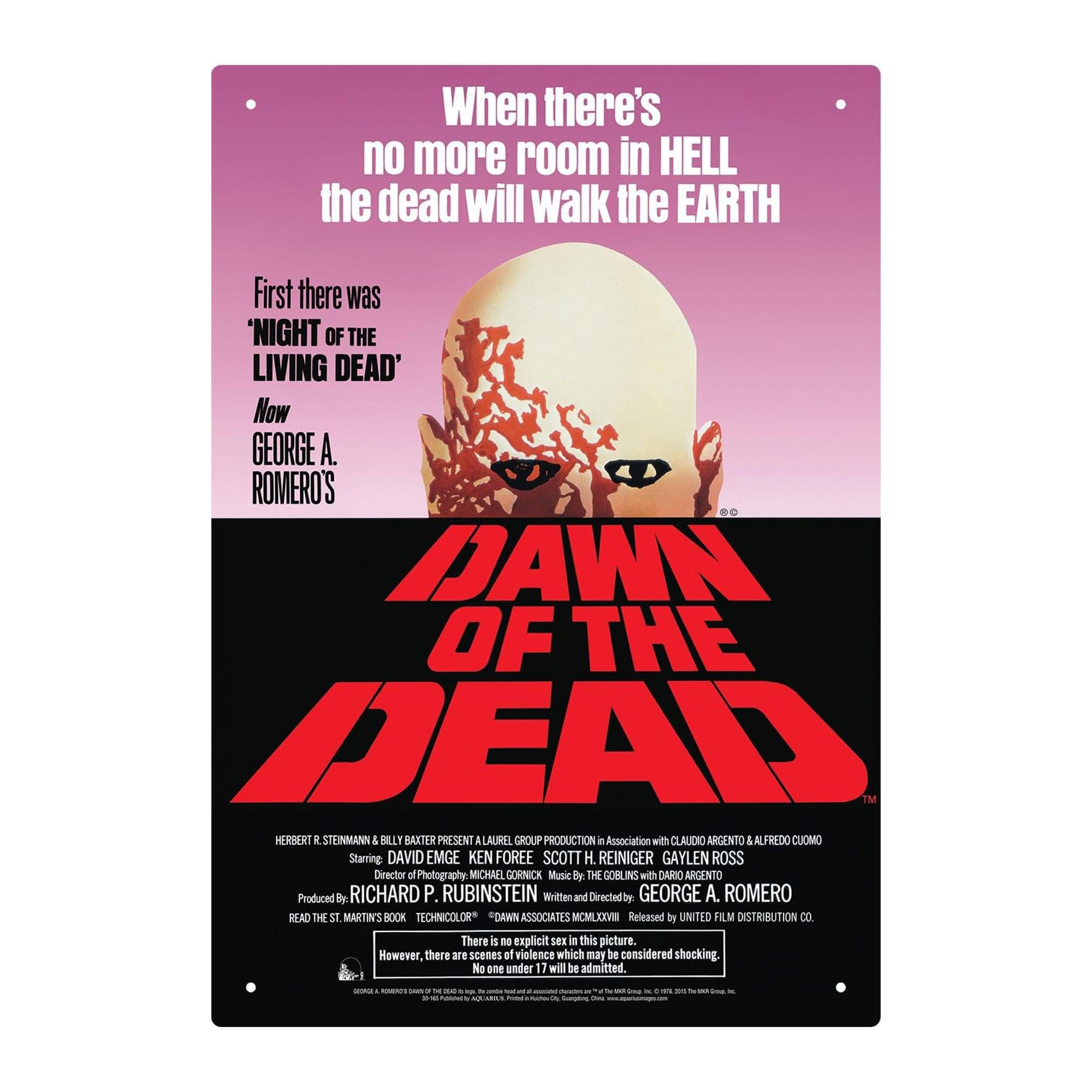 Aquarius Dawn of The Dead One Sheet blaszany znak