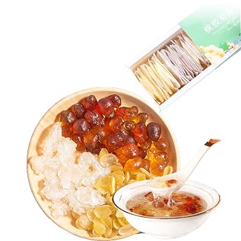 Peach Gum Honey Horn Rice Snow Yan Combination5.29oz/150g 30 bags,Peach Gum Combination,Can be cooked with goji berries, red dates, rock sugar, and fruits,independent Package