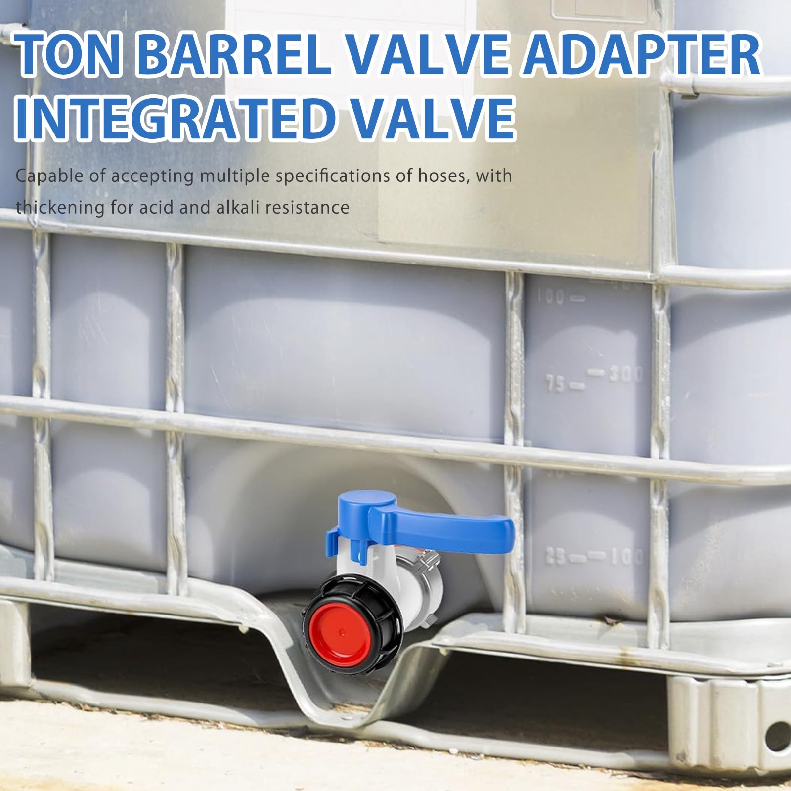 Vanne Papillon Adaptateur pour Réservoir IBC,Adaptateur Universel IBC DN50 75mm,Vanne Cuve 1000L Plastique,Adaptateurs pour Robinet D'arrêt IBCs,pour Réservoir D'eau de Pluie,Réservoirs IBCs