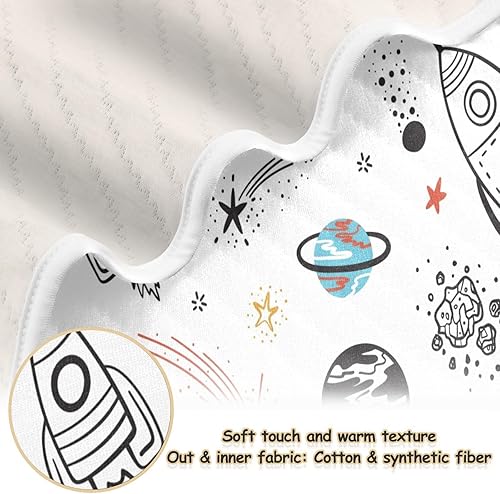 Miniatura 2 de Manta de bebé para niños y niñas, diseño de planeta cohete súper suave y acogedora, manta de recepción para niños pequeños, manta para recién