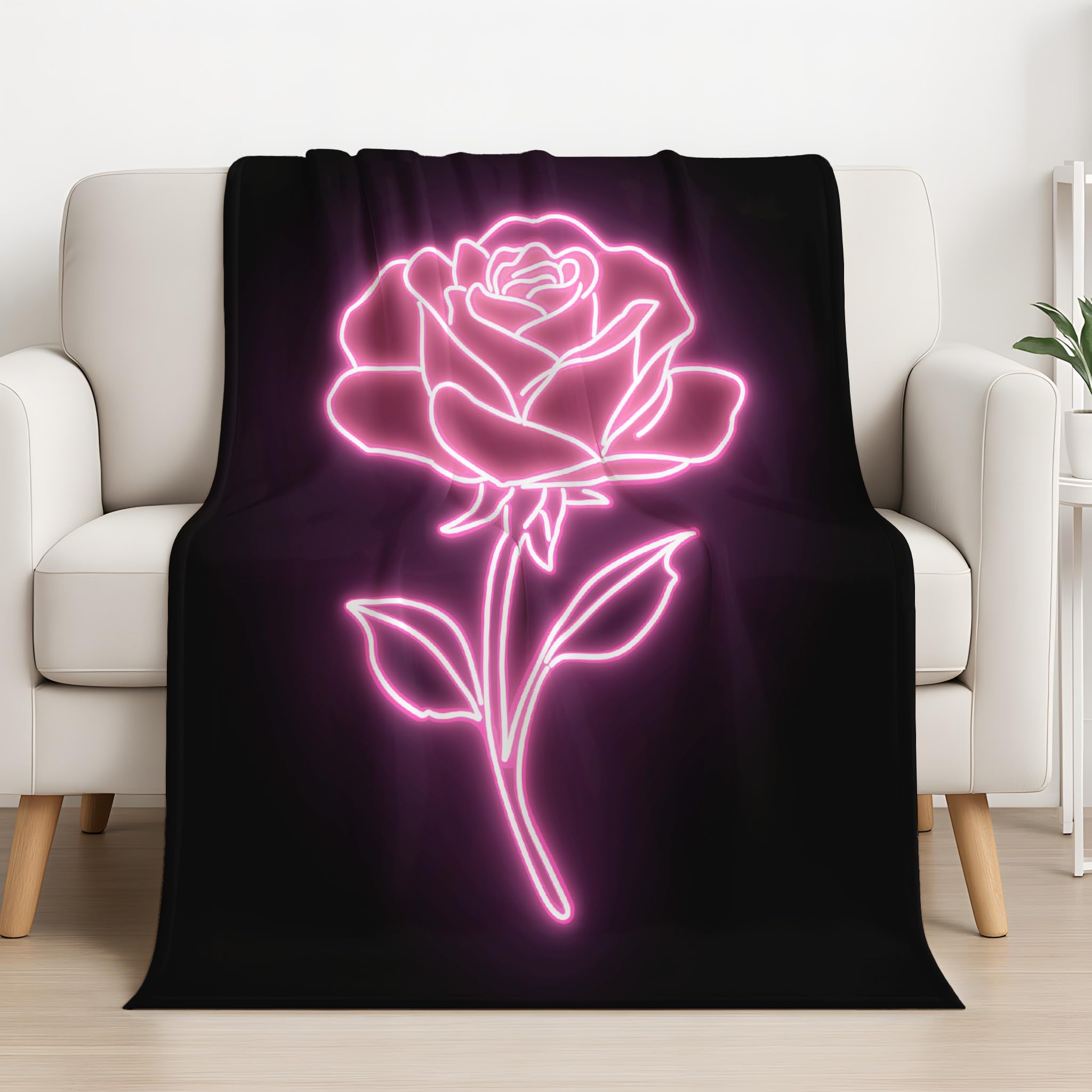 Generico Rosa Classico Coperta Peluche Soffice 200 x 240 cm - Neon Coperta di lanci per il letto - Morbida Rosa Carino Caldo da Divano Accogliente Fluffy di Alta Qualità