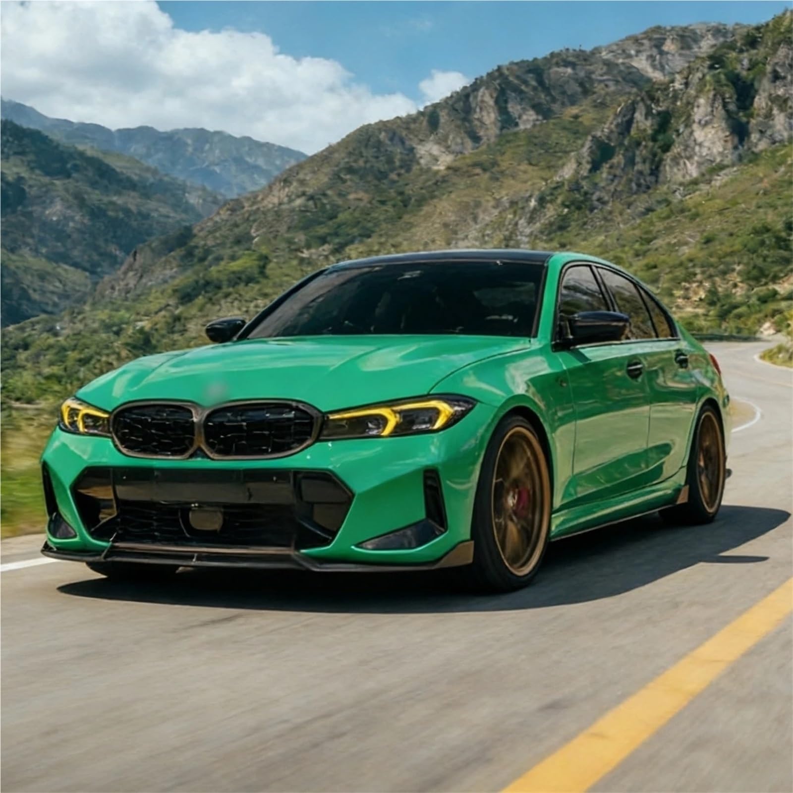 Styl ADR sucha dokładka przedniego zderzaka z włókna węglowego kompatybilna z BMW serii 3 G20 G21 Trouing 325i 330i M340i LCI przedni zderzak samochodowy Spoiler część rozdzielająca nakładki zderzaka