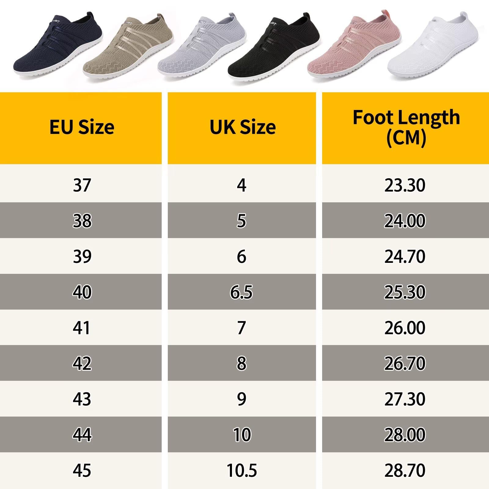 Wizshoe Buty Boso Damskie i Męskie, Wygodne Slip-On Sneakers, Oddychające Buty Fitness z Podeszwą Zero-Drop