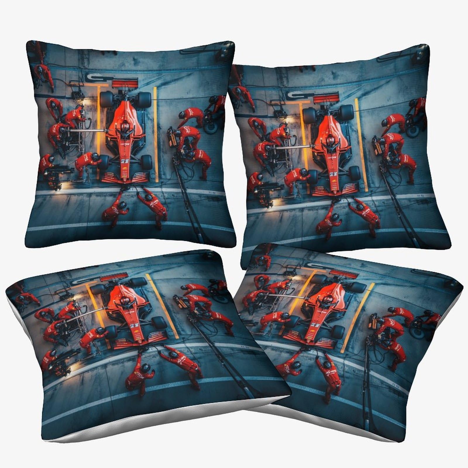 Dafufbw Formulaa Racing-8 Formulaa Racing Cushion Covers 50X50cm, 4Pcs Pit Stop Decorative Throw Pillow Covers For Sofa Summer Outdoor Decor