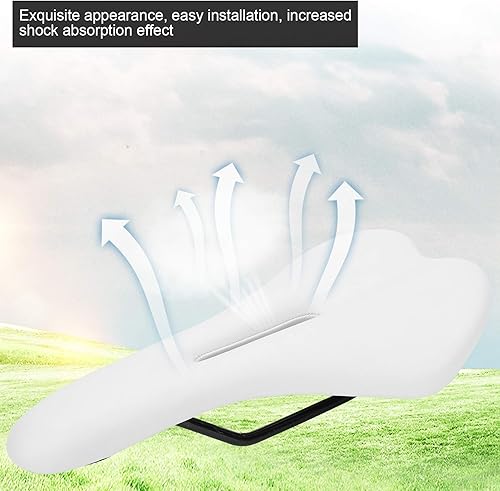 Miniatura 4 de Keenso Sillín de bicicleta de carretera, universal ordinario hueco silla de montar de bicicleta de montaña asiento cómodo cojín ciclismo (blanco)