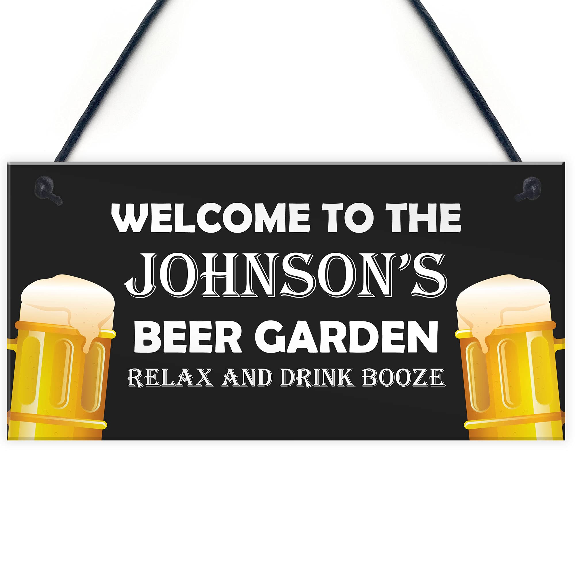 Beer Garden Personalised Sign For Man Cave Pub Bar Alcohol Gift For Him Hanging Plaque