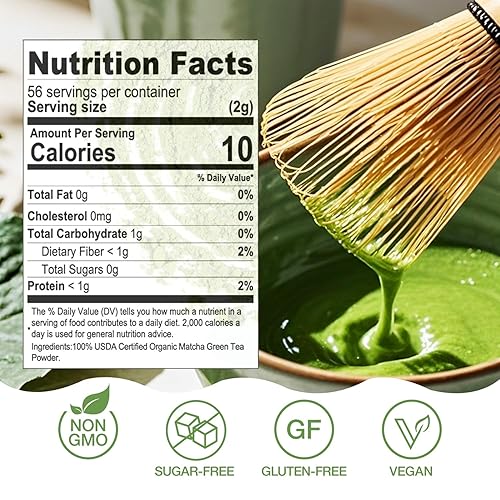 Miniatura 2 de Matcha - Té verde en polvo lata de 4 onzas 399oz 100 natural y puro grado ceremonial sin aditivos ni rellenos sin OMG