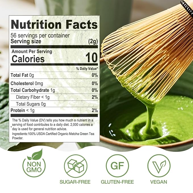 Té matcha verde orgánico en polvo 113 gramos miniatura 2