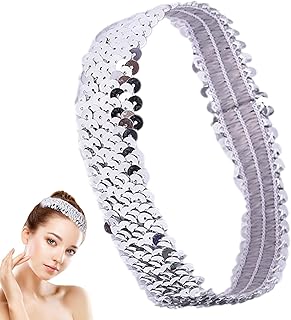 スパンコールヘッドバンド スパンコール ファッション ヘッドバンド ヘッドバンド 伸縮性のある女性のファッションヘアバンド ティーンズ ガールズ レディース バレーボール スポーツ バスケットボール チーム用ヘア アクセサリー エラスティック ストレッチ ティーンズ ガールズ