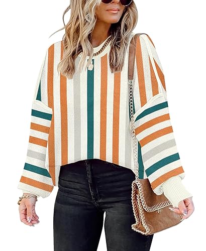 Womens Oversized Sweaters Fall 2025 Fashion Clothes Trendy Batwing Sleeve