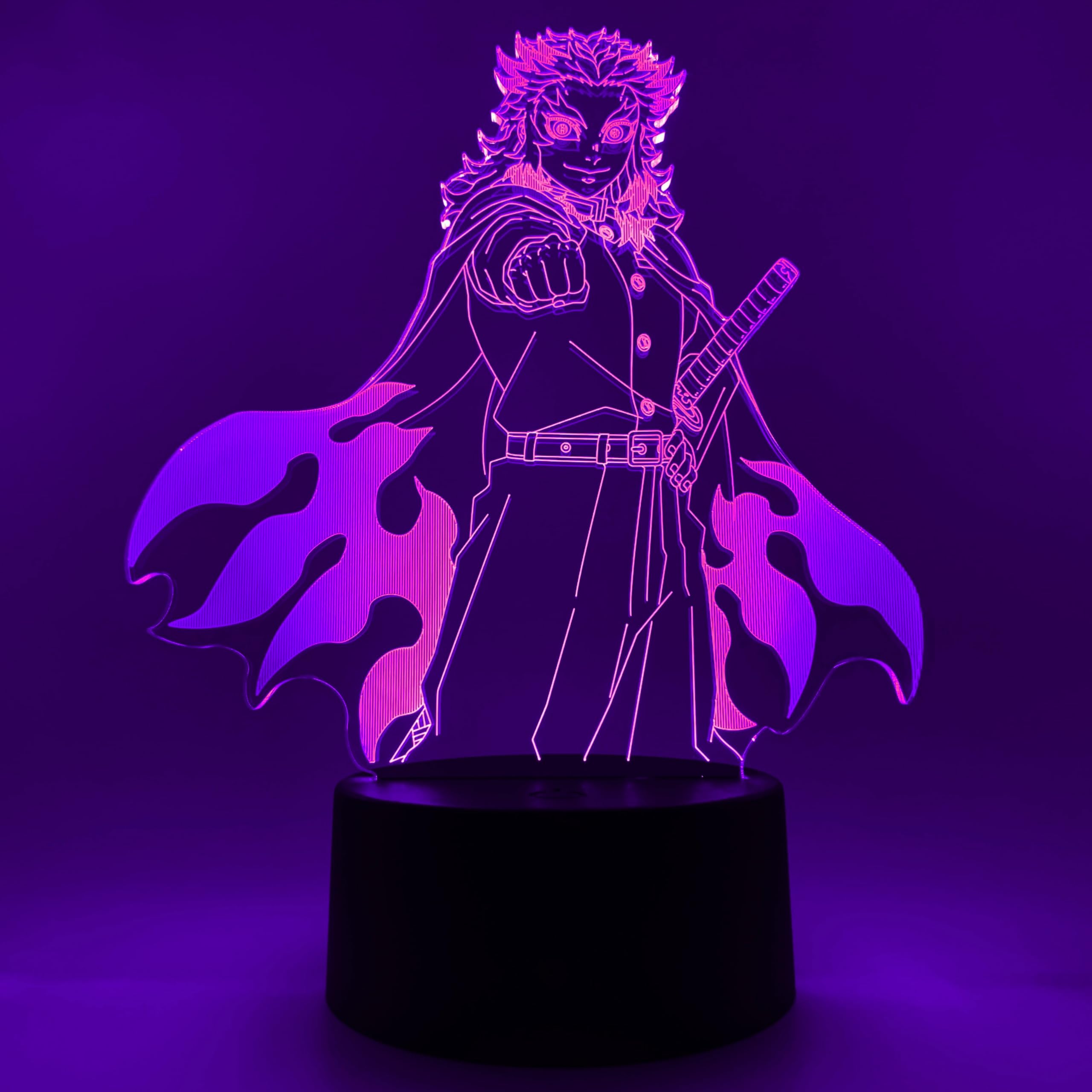 NEZUKO, DEMON SLAYER anime, diffrent colors, rgb. LED, night table