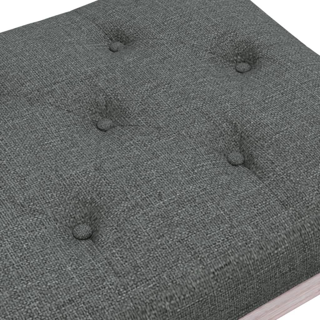 Ciemnoszara ławka do siedzenia z materiału, 110 x 40 x 49 cm, wyściełana nogami z litego drewna i filcowymi podkładkami, do przedpokoju, salonu, ławki fortepianowej w stylu vintage