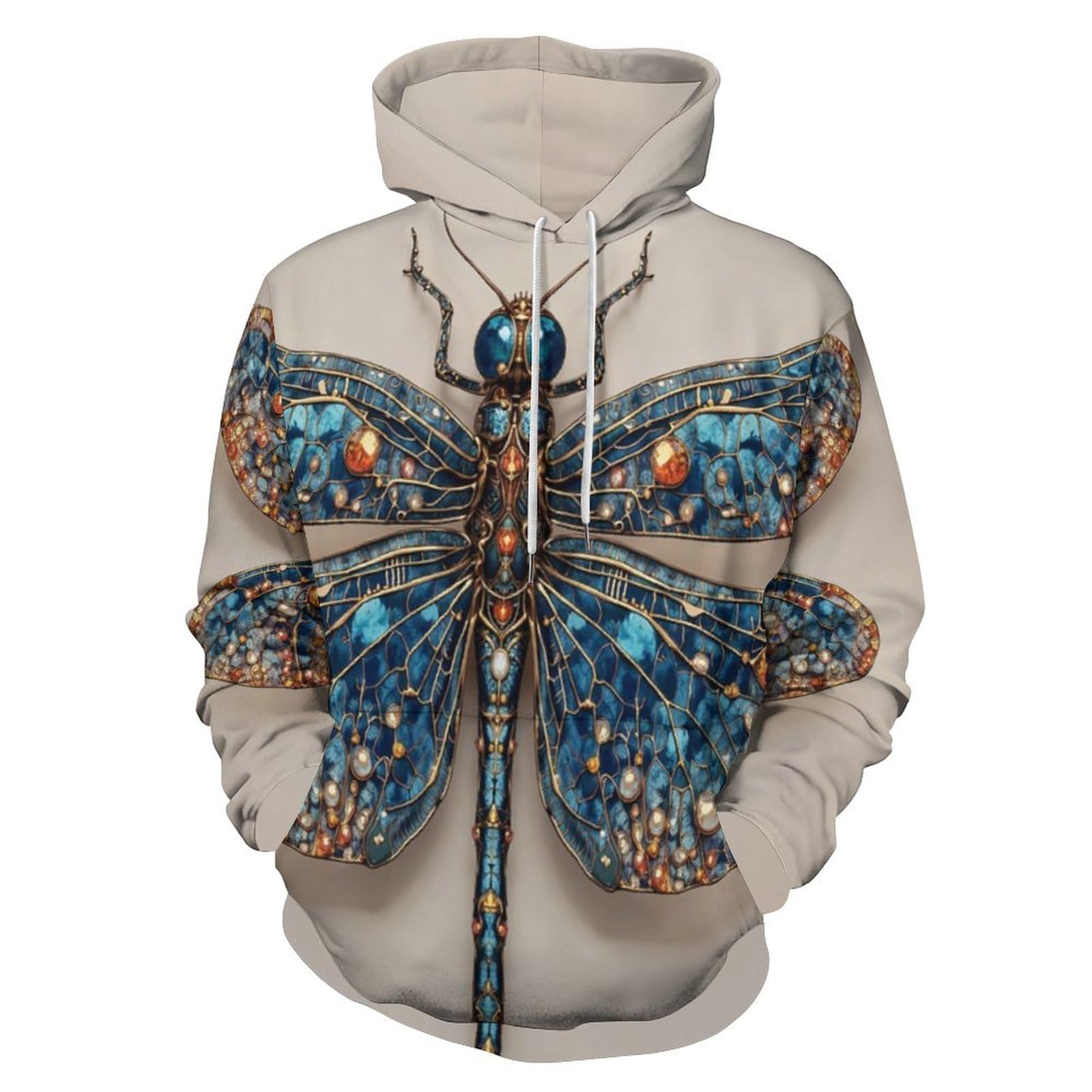 Sweat à capuche homme libellule pull décontracté contre le froid - 8