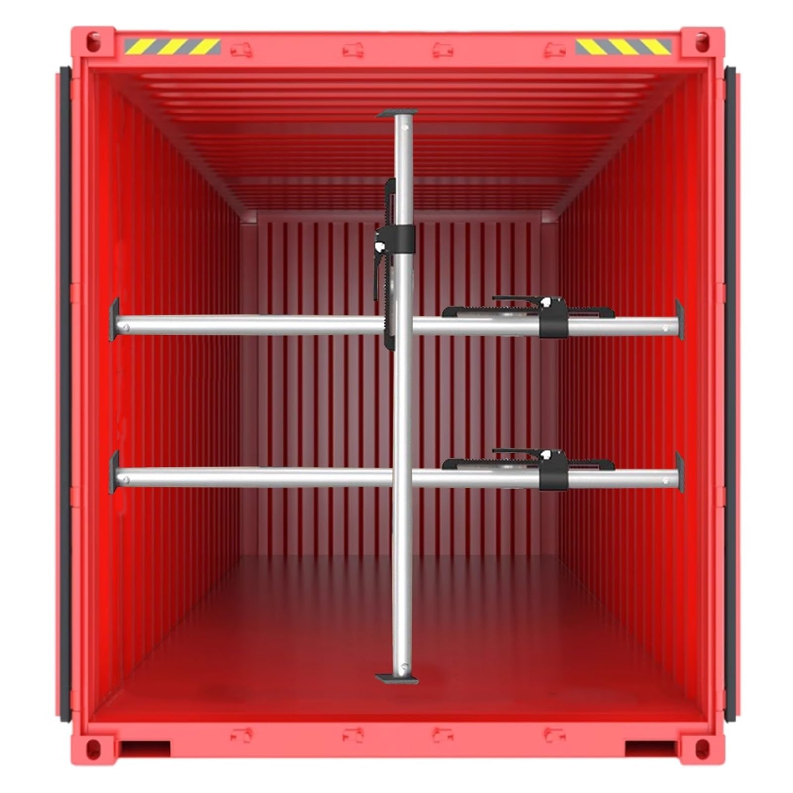 Ratschen-Ladungsstange, verstellbare Aluminium-Ladungsstange & Ladungsstabilisator - 3er-Pack für LKWs, Transporter & Anhänger - Ratschen-Stützstange zur Ladungssicherung