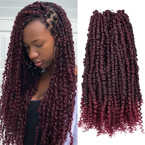 Silike Passion Twists - Cabello trenzado, ganchillo Passion Twist (12 raíces por paquete, 6 paquetes) cabello pretrenzado para mujeres negras (18