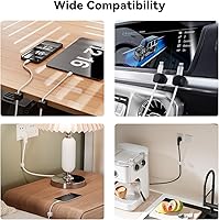 Vista 7 de Rotatable Cord Organizer, Enhanced Spring Cable Clips, Strong Adhesive Cable Management, Desk Cord Holder for Nightstand, Office Accessories and Car